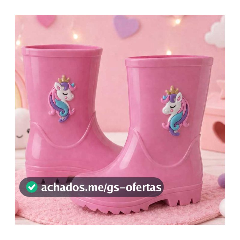 Bota Infantil Menina Galocha Impermeável Feminina