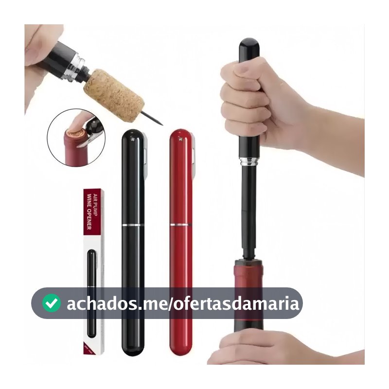 Abridor de Vinho de Pressão de Ar 2 em 1 Cortador Abridor de Garrafa de Vinho de Abertura fácil