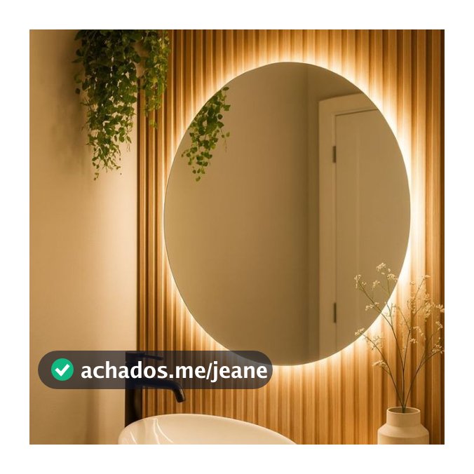 Espelho Redondo com LED Decorativo para Banheiro Lavabo Quarto Sala Iluminado Moderno Premium