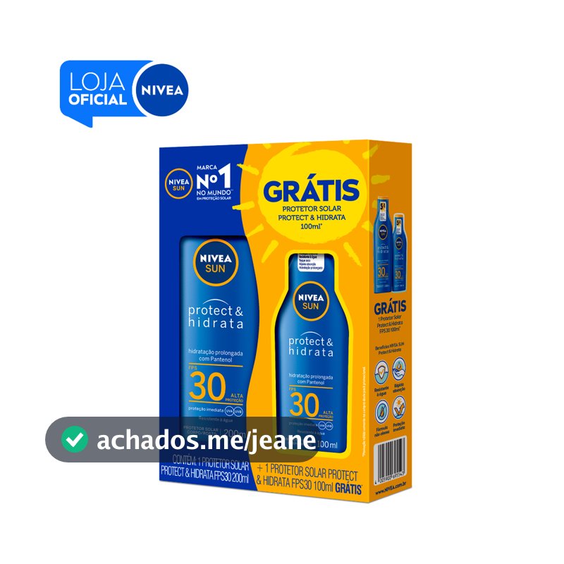 KIT NIVEA Protetor Solar Fps30 200ml + Protetor Fps30 100ml