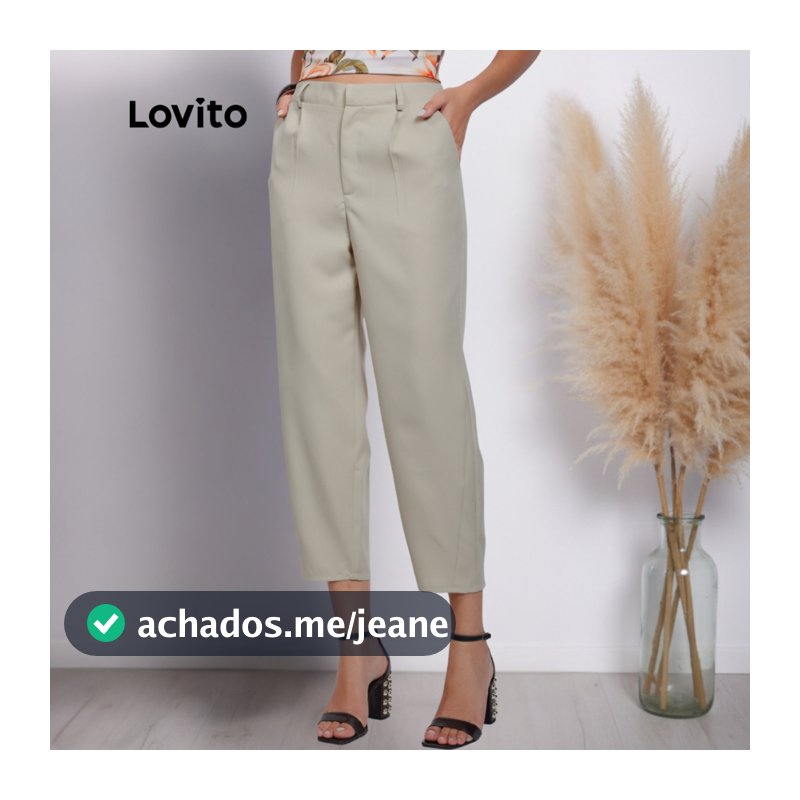Lovito Calça Reta Cenoura Basica Alfaiataria Moda Feminina BRPTB1237BRL1267