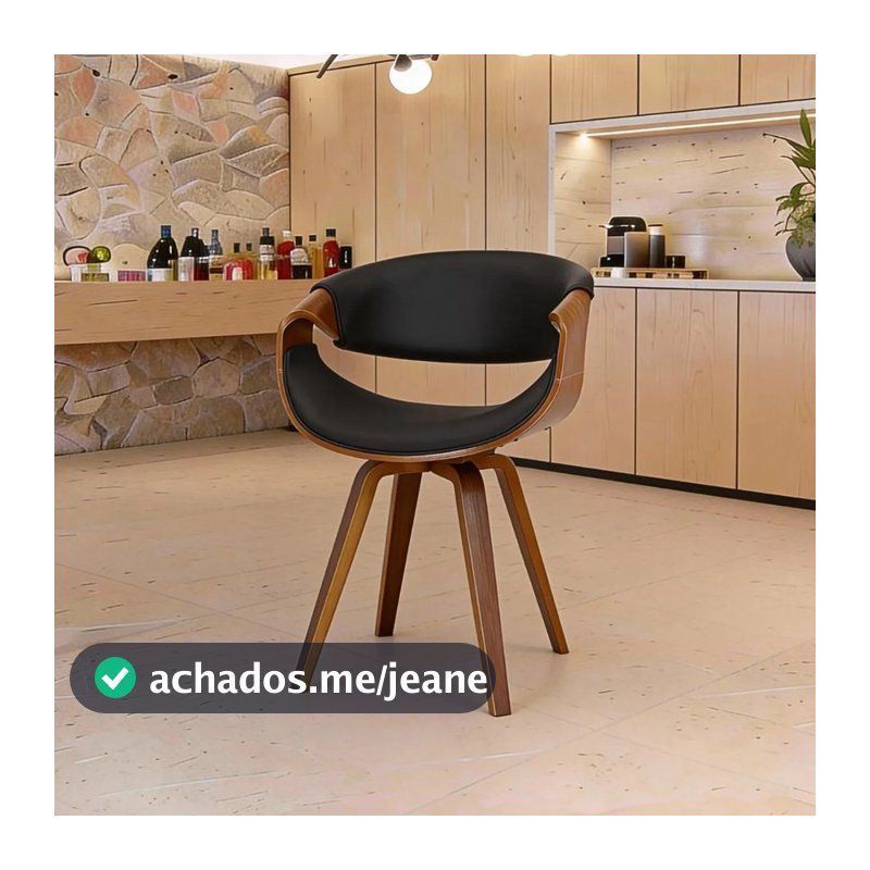 Cadeira de Jantar Nicole Rivatti Cor Preto Couro Ou Cor Creme em Linho