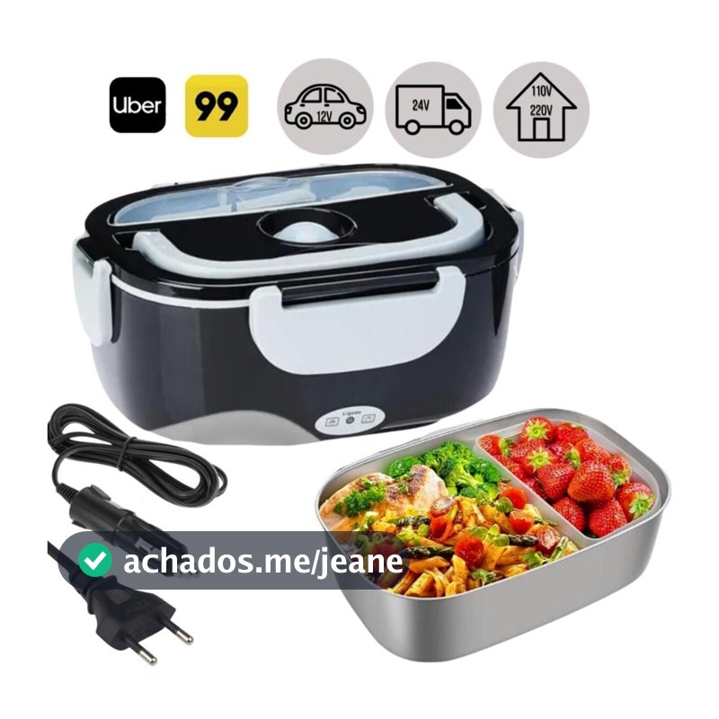 Marmita Elétrica Veicular Tomada Bivolt 110V/220V E 12V/24V - Marmita Térmica Para Comida