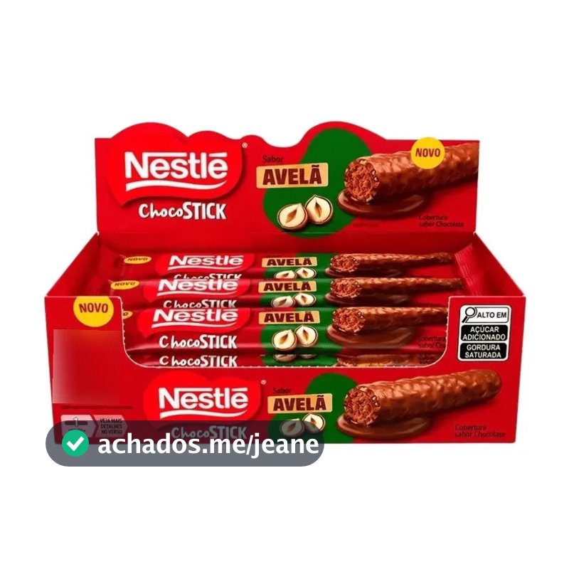 Chocolate Baton Choco Stick Avelã Nestlé Com 12 Unidades De 26g
