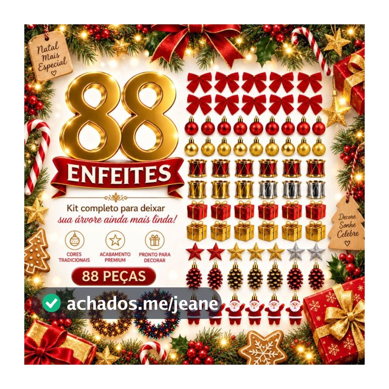 88 Enfeites para Decoração Natalina com Bolas Laços Vermelhos e Estrela para Enfeitar Sua Árvore