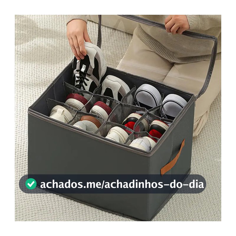 Pode armazenar 6 pares de caixa de sapatos dobrável com capa transparente e divisória