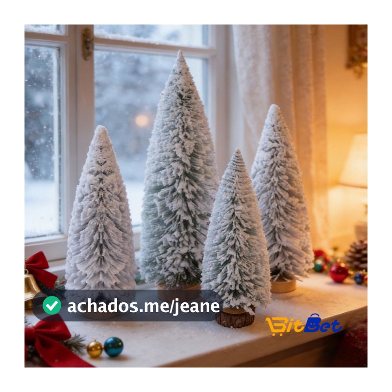 Mini Árvore de Natal Enfeite de Mesa com Neve Artificial para Decoração Natalina NATAL-1315
