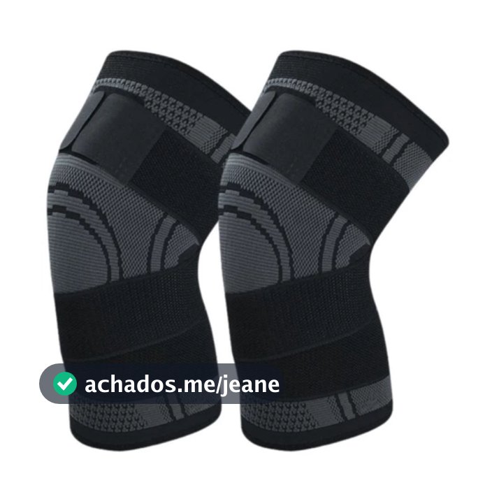KIT 2 Joelheira Esportiva Elástica de Compressão Masculina e Feminina Basquete Voleibol Esporte