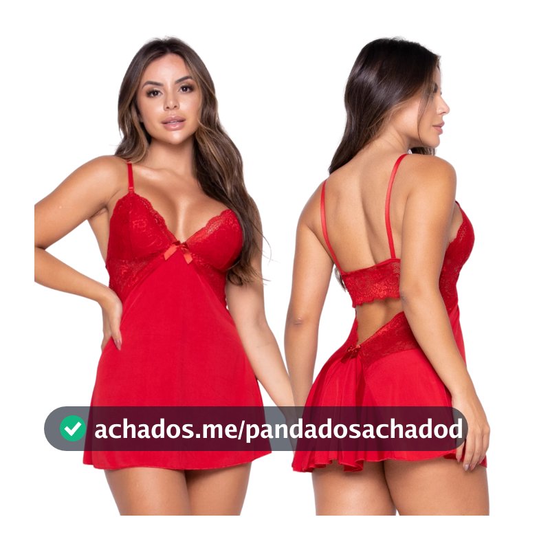 Camisola Sexy com Calcinha Renda Regulável Feminina Renda Sensual Linha Noite Lingerie