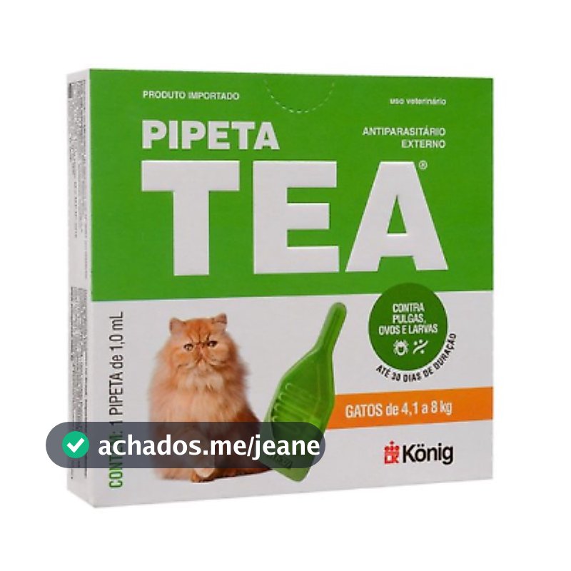 Anti Pulgas Pipeta TEA Gatos 4,1 a 8kg 1ml 30 dias duração