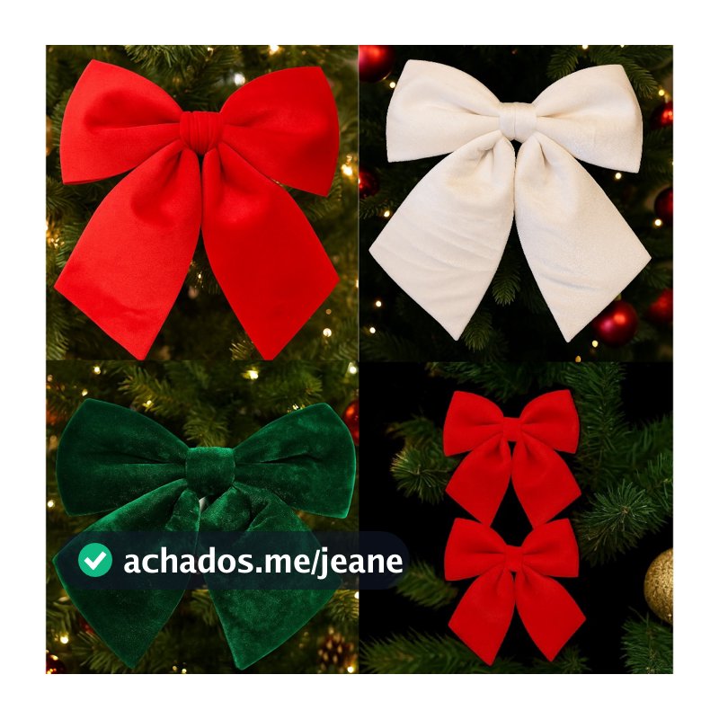Laço Natalino Veludo Decoração de Árvore Natal - 25x30 / 30x35 Laços de Natal Presente - Decorativo