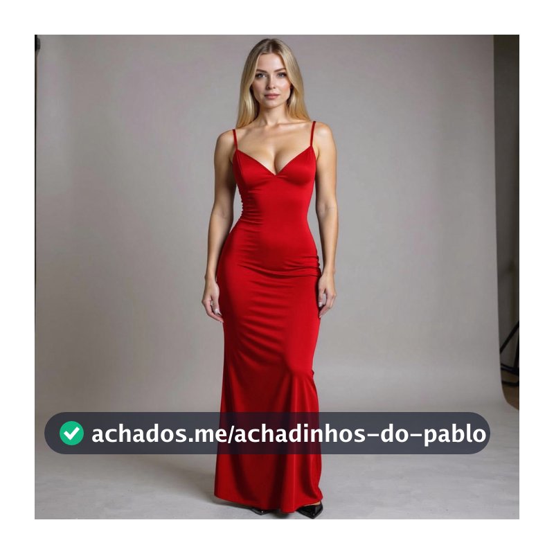 Vestido Feminino Longo Suplex – Decote V Sofisticado para Eventos