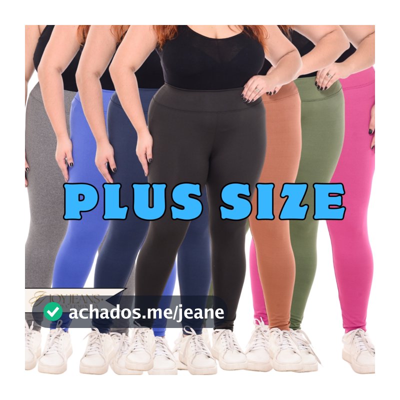 Calça Legging Plus Size Leg Suplex Fitness Grossa Zero Transparência Costura Reforçada Cintura Alta