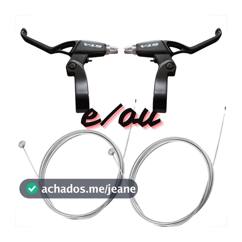 Manete De Freio Aluminio Para Bike V-brake Freio a Disco Par Cabos de Freio