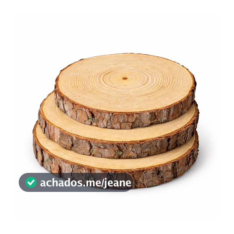 3 Lindas Bolachas de Madeira 18 a 20cm  Para Decoração Mesas Festas Artesanatos Rustico E Natural