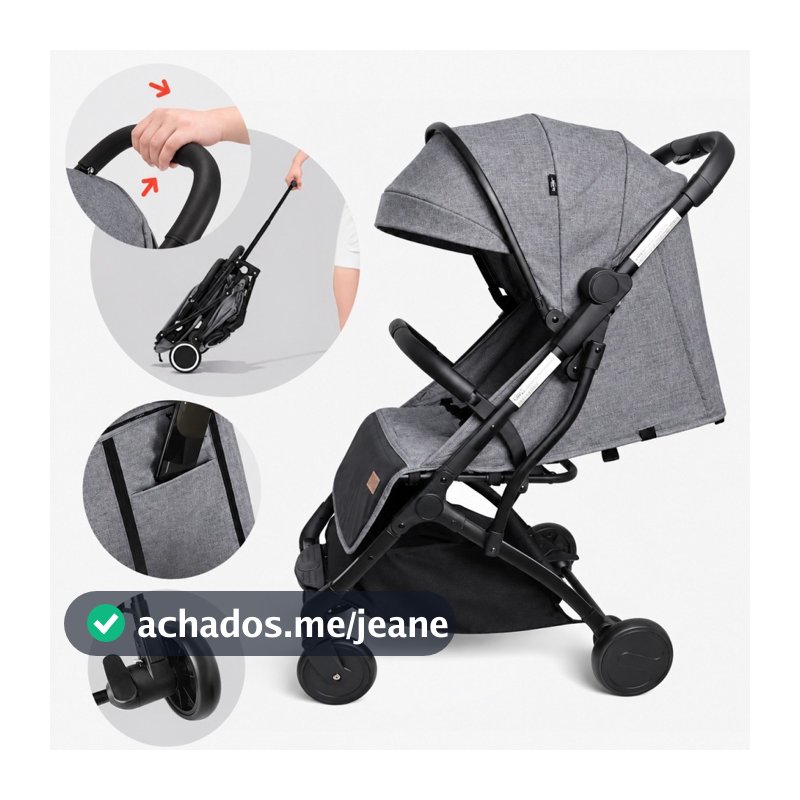 Carrinho De Bebê Portátil Para Viagem Aero Cinza Yuupi