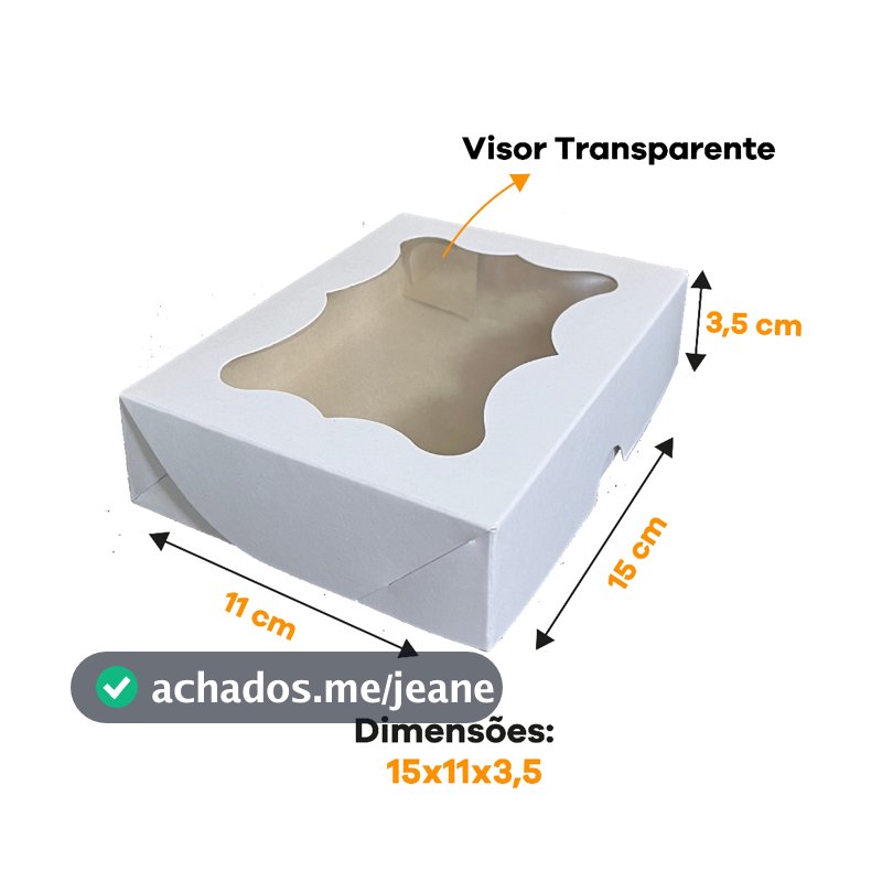 Caixa Maleta com Visor 15x11x3,5 Caixinha para Lembrancinhas Doces Presente - Caixa Kraft ou Branca