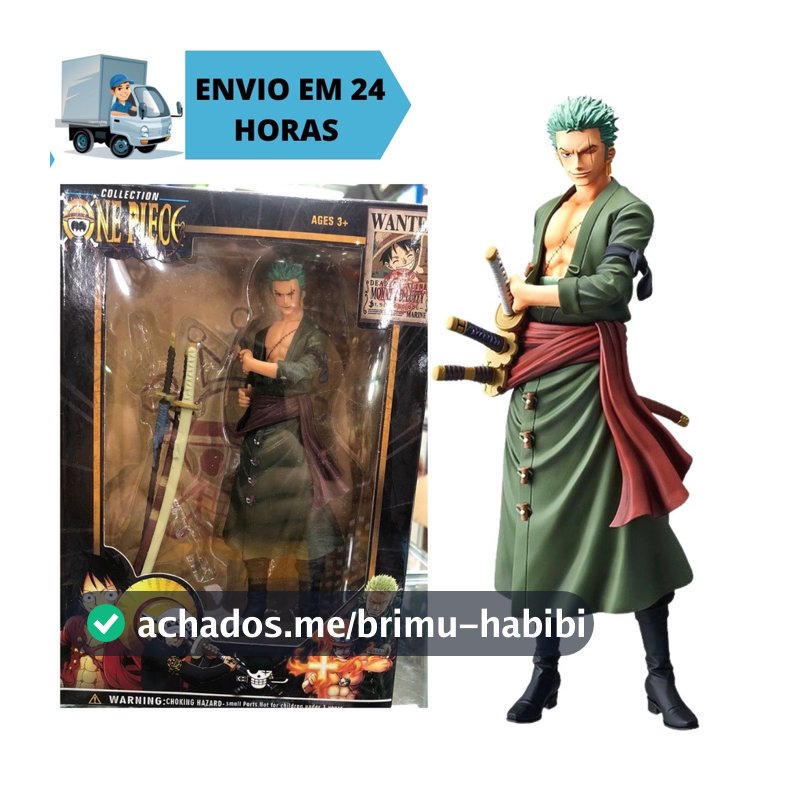 Boneco Roronoa Zoro One Piece 20 cm Pvc Com Caixa Envio Imediato