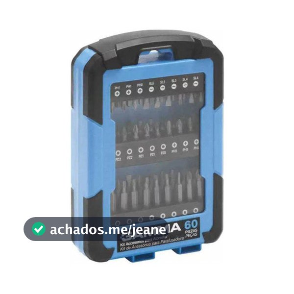 KIT DE ACESSÓRIOS PARA PARAFUSADEIRA COM 60 PEÇAS