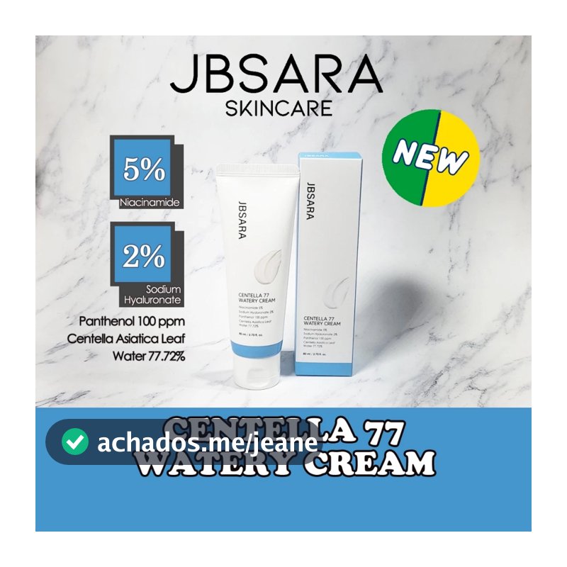 JBSARA Centella 77 Watery Cream 80ml(Niacinamide 5% + Hyaluronic 2% + Centella water 77%)