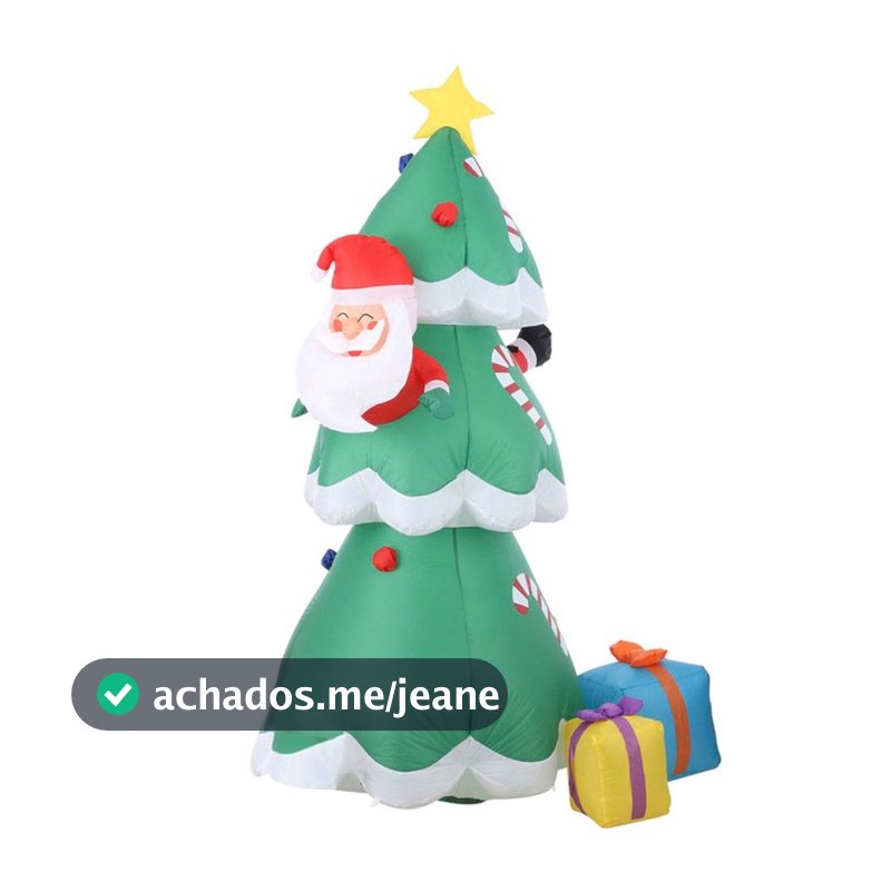 Arvore Natal Inflavel Papai Noel Natalina Luz Led Presentes Enfeite Loja Shopping Comercio Festa Fim de Ano Aniversario