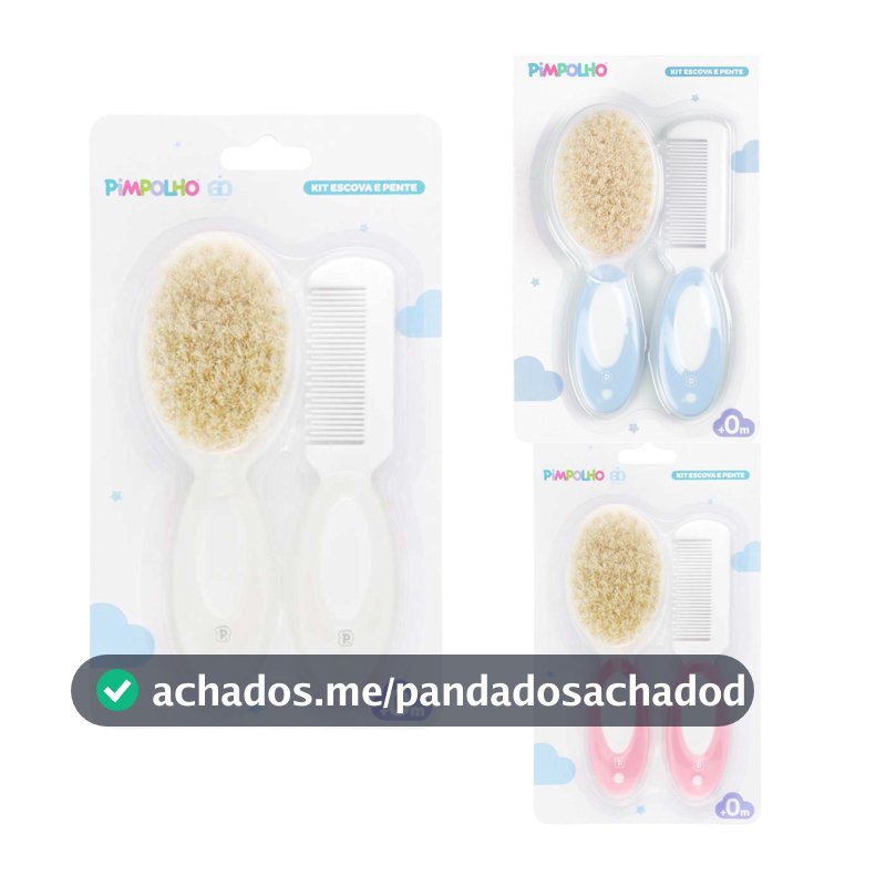 KIT PENTE E ESCOVA DE CERDAS NATURAIS P/BEBE