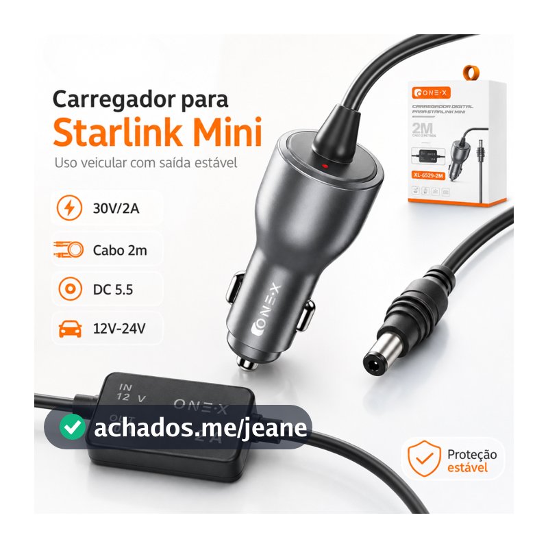 Starlink Mini 12V/24V Charger for 30V 2A DC 5.5V Vehicle Stabilizer 2m/3m Carregador Carro com Estabilizador Adaptador