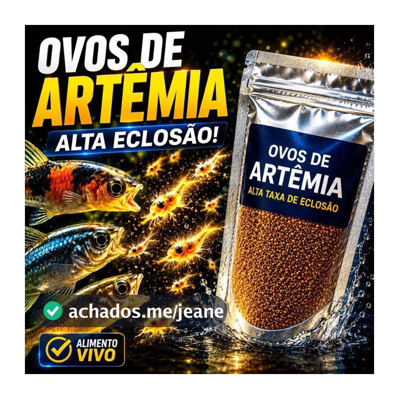 Cisto de Artêmia Salina Granel até 50g - Alta Taxa de Eclosão - Alimento para Alevinos