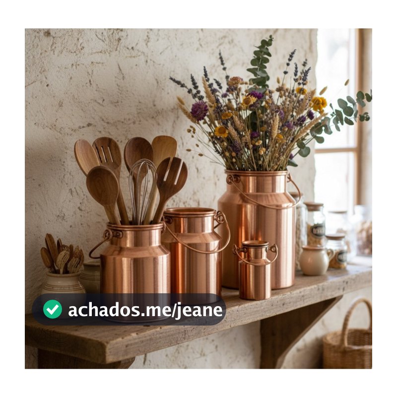 Kit 4 Leiteiras Alumínio Cobre 200ml 500ml 1L 2L Decorativo Cozinha