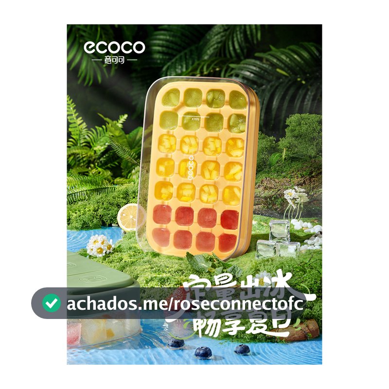 Ecoco cubo de gelo molde de grau alimentício quantitativo Push tipo bandeja de gelo geladeira doméstica caixa de gelo ca