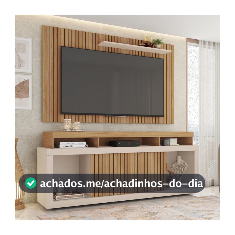 Rack Com Painel Para TV até 65 Polegadas Life Marrom Caemmun