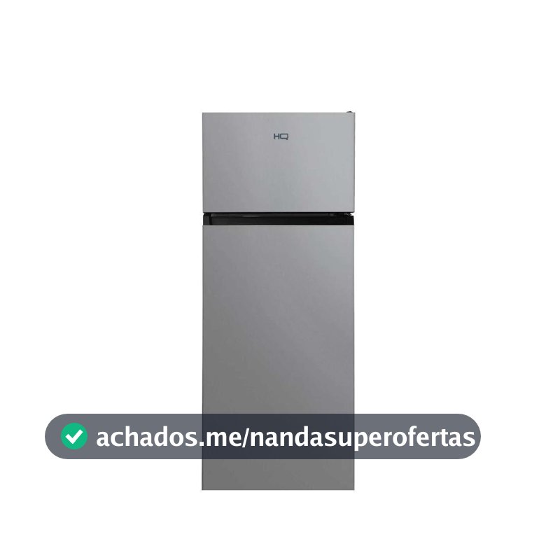 Geladeira Refrigerador HQ 230 Litros Duplex Defrost, Baixo Consumo A+++ Preto/Cinza HQ-230RDFS