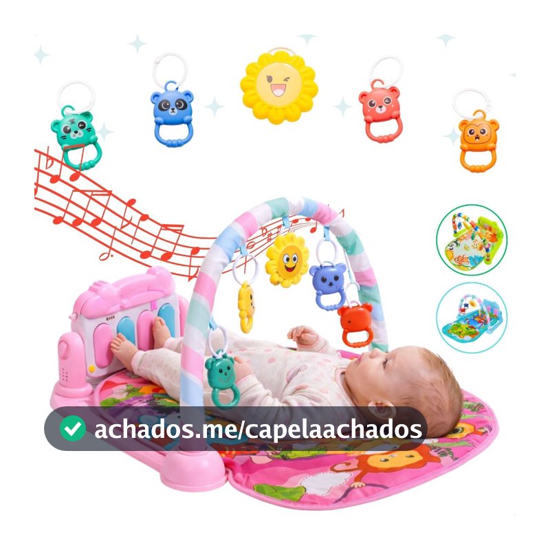 Tapete de Atividades Musical com Piano Interativo Ginásio com Som e Luzes