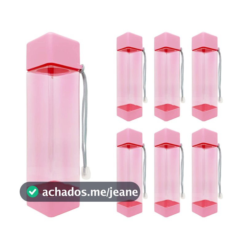 Garrafa de Água Academia 600ml 6pçs Colors Cordão Segurança