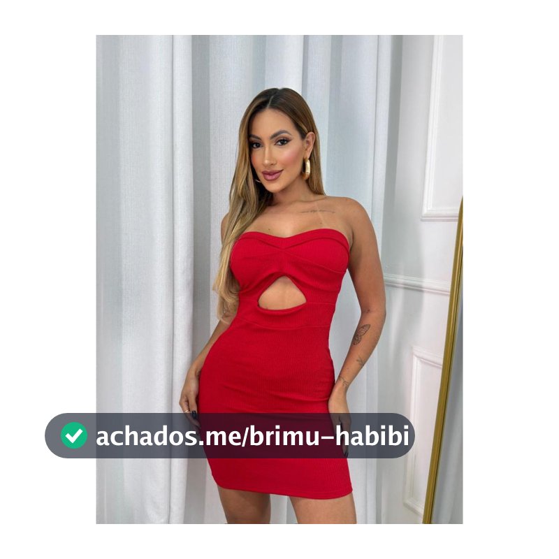 Vestido Manuella Tomara que Caia Tecido Ribana com Bojo e Detalhe no Peito Sexy e Sensual Fashion