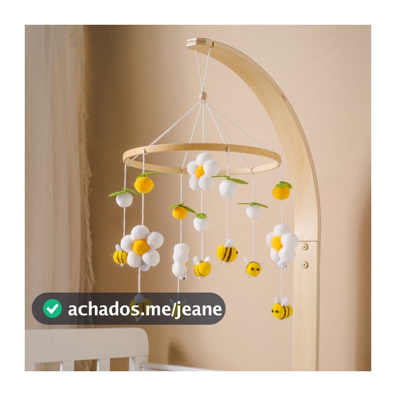 Brinquedo De Bebê Berço Móvel Sensorial Para Recém-Nascido Sino Decoração De Casa Presentes De Aniversário Bee Pink