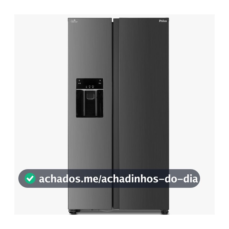 Geladeira | Refrigerador Philco Frost Free Eco Inverter 513L Dispenser de Gelo e Água Inox