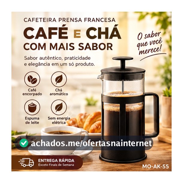 Cafeteira Prensa Francesa 300ml ou  600ml Vidro Borossilicato com Filtro Inox Café Gourmet Garrafa