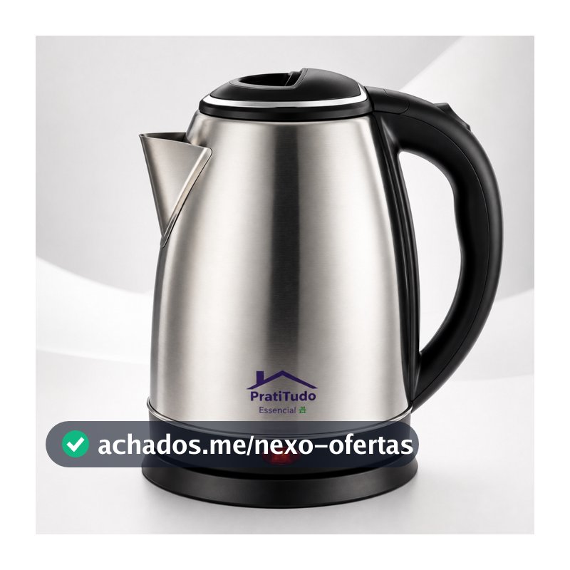 Chaleira Elétrica Inox 1,8L 1000W ou 1200W Desligamento Automático - Bule Jarra Cafeteira Elétrica Aquece Água Rápido