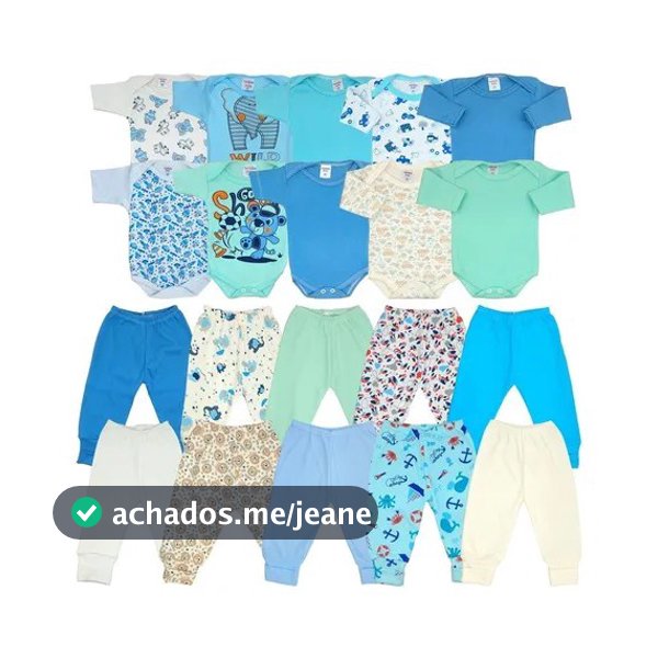 Kit Bebê Com 20 Peças Maternidade Roupa De Bebê Enxoval Menino