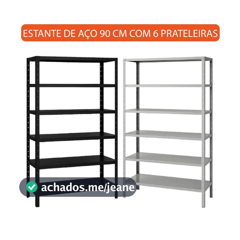Estante Prateleira de Aço 6 Bandejas 198x90cm Armario Multiuso Resistente Suporta até 180kg