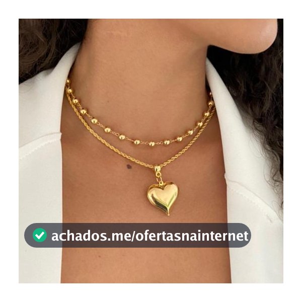 Choker gargantilha bolinhas banhado a ouro 18k + colar cordão baiano pingente de coração