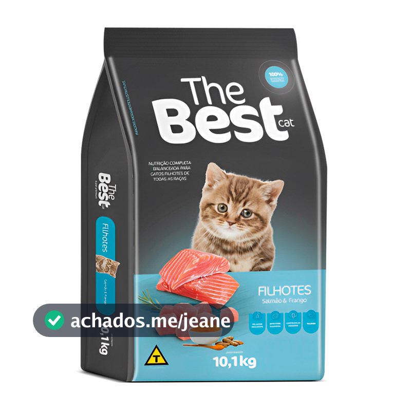Ração Premium The Best Cat para Gatos Filhotes Sabor Salmão e Arroz 10kg