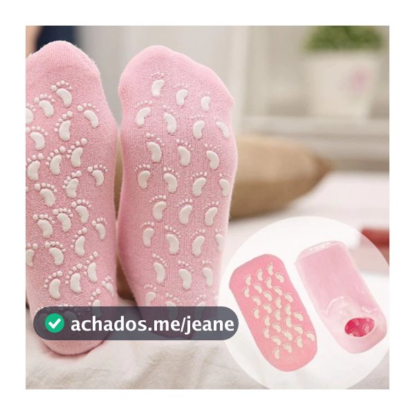 Meias gel Spa Dos Pes Par Meia Gel Esfoliante Tratamento Ressecamento