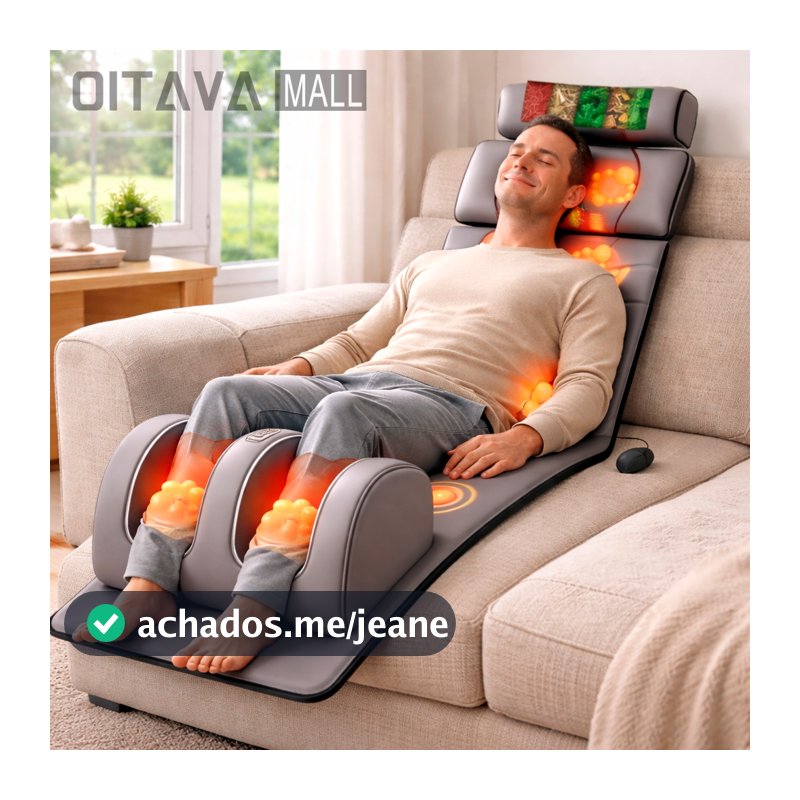 Colchão Massageador Shiatsu com Aquecimento, Airbag, Vibração e Controle Remoto