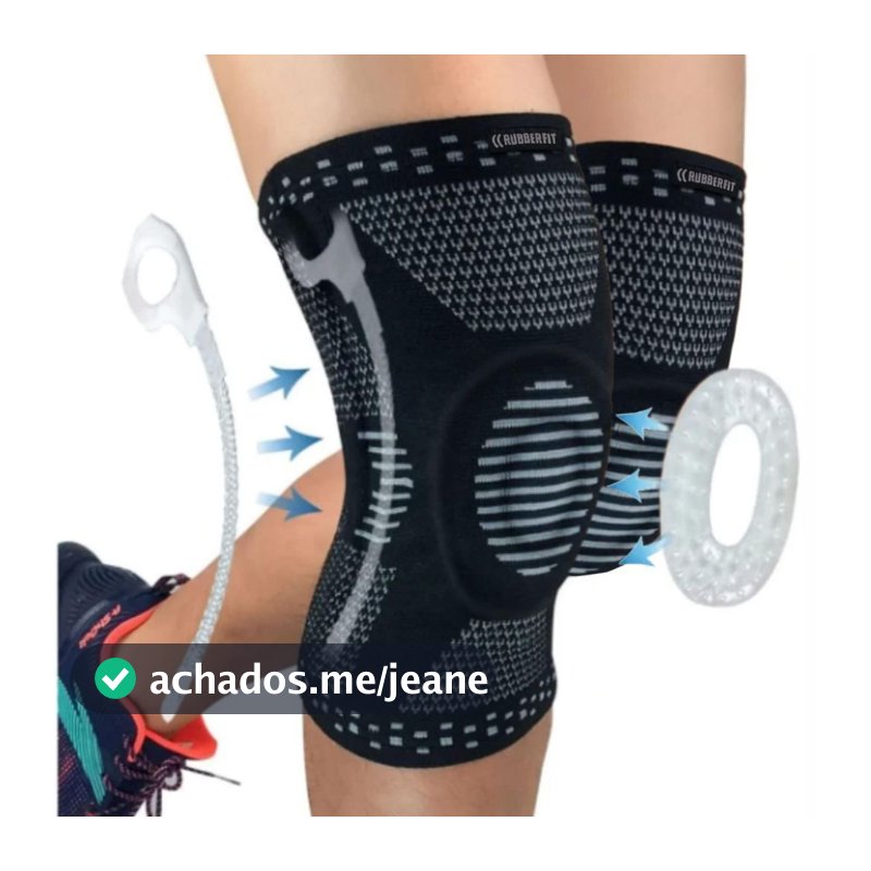 Joelheira De Compressão Ortopedica Crossfit Premium Original Rubber Fit