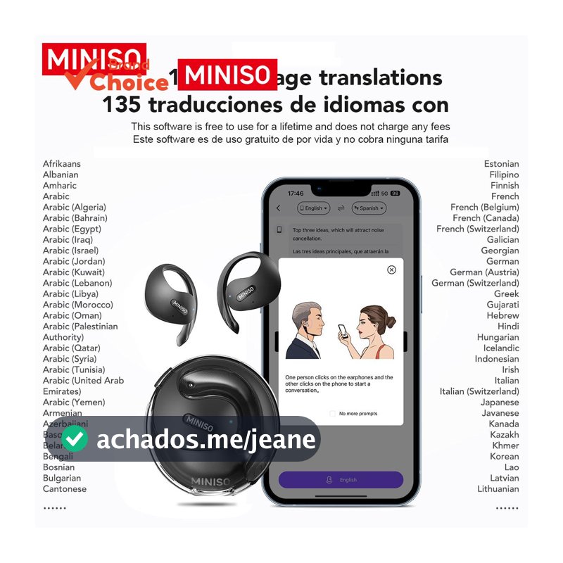 MINISO X15 Pro Fones De Ouvido AI Smart Tradução Com Cancelamento De Ruído HD Chamada Cordão Sem Fio TWS Bluetooth Músic