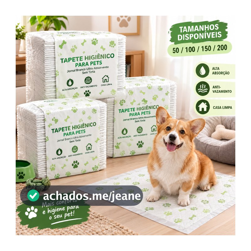 Kit 50/100/150/200 Jornal Pet Tapete Higiênico Folha Grande Biodegradável Atóxico Cachorro Gato Não Vaza Não Mancha