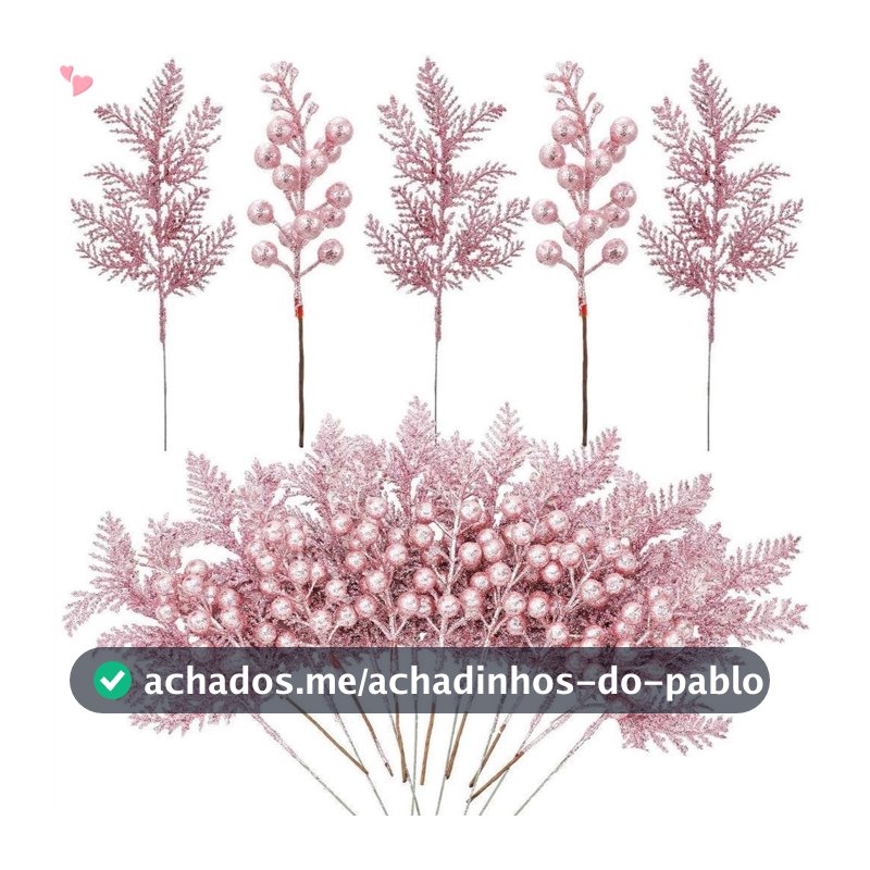 5 Pçs Decoração De Natal Glitter Bagas Buquê De Flores Artificiais Enfeites De Árvore Para Casa Ano Novo