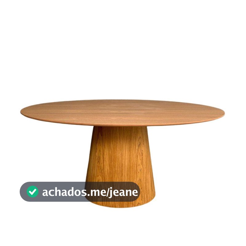 Mesa De Jantar Cone Oval 130x90 Cm Tampo Freijó Base Freijó
